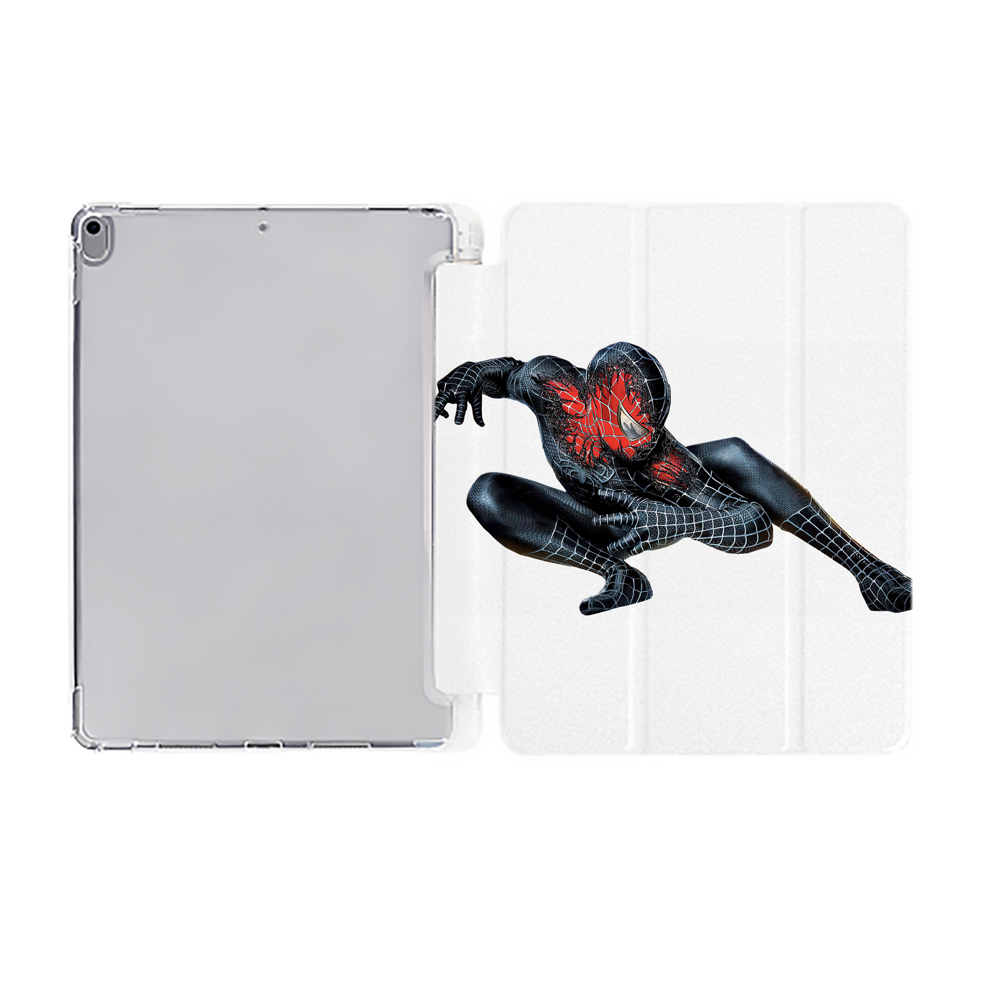 （画像用） Spider Man スパイダーマン IPad ケース ペン収納付き 三つ折りスタンド PUレザー×シリコン 対応機種9.5/10.5/10.9インチ